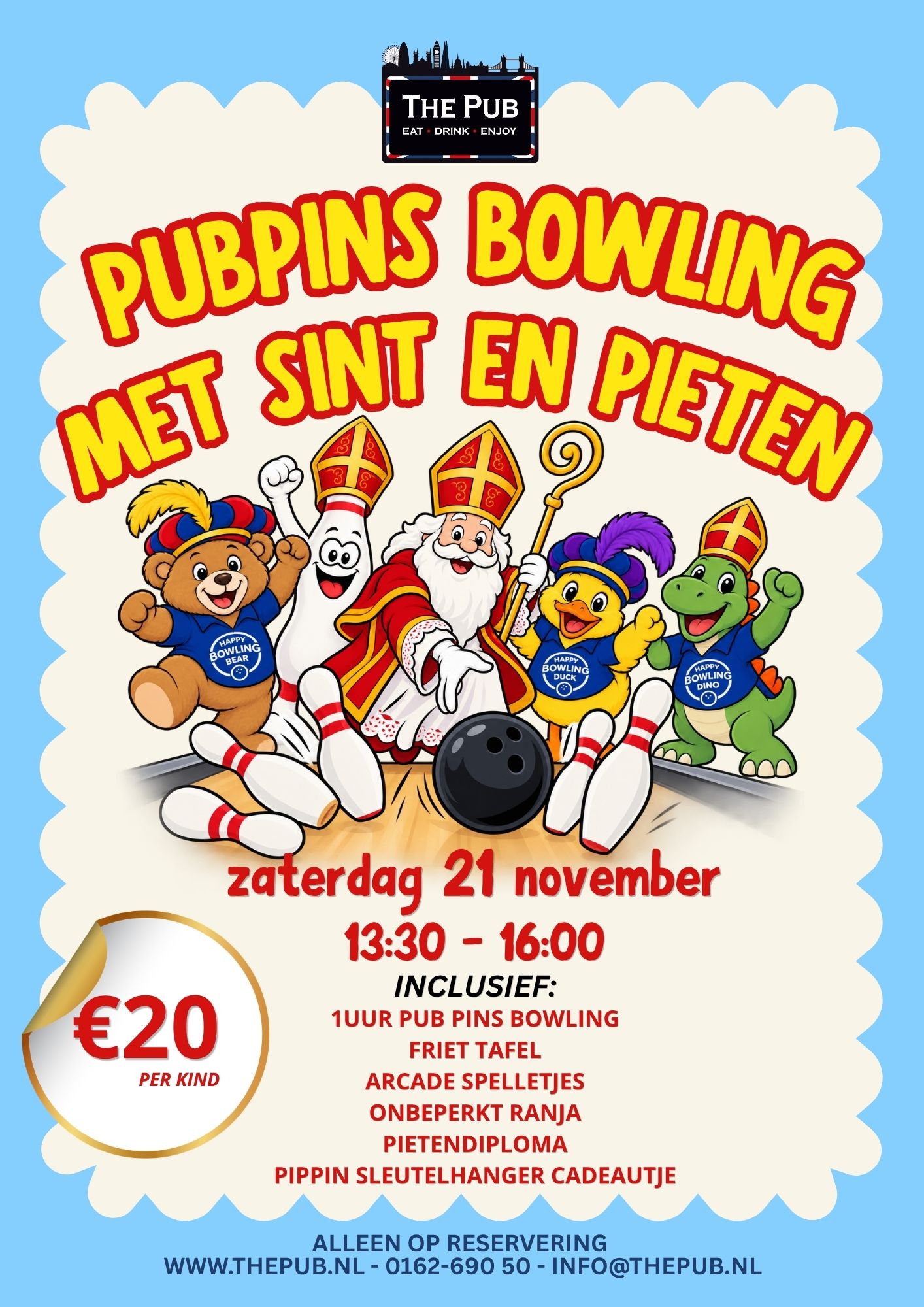 Sinterklaasflyer voor The Pub Made